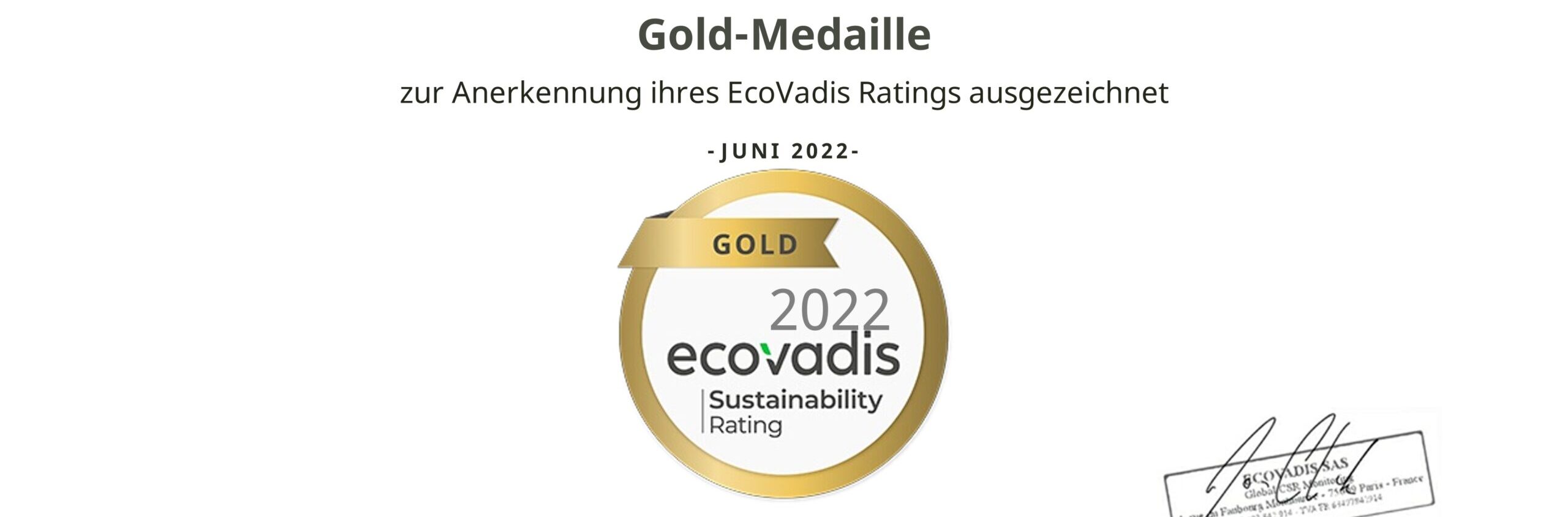 Bewiesene Nachhaltigkeit: Das EcoVadis-Bewertungssystem prüft die ökologische, soziale und ethische Leistung von Unternehmen auf Herz und Nieren. Mit dem globalen Score werden nur nachweislich nachhaltige Firmen ausgezeichnet.